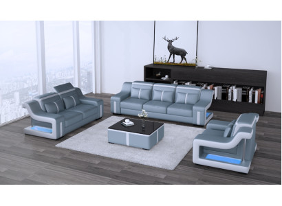 Dreisitzer Designer Sofa Couch 3 Sitz Polster Leder Couchen Big Sofas