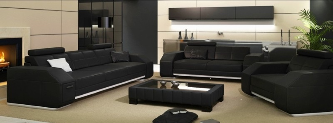 Ledersofa Sofagarnitur 3+2+1 Leder Couch Polster Sitz Designer Garnitur JarksonS