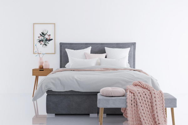 Moderne Hotel Boxspring Betten Doppel Luxus Bett Polster Kasten Funktion Stoff