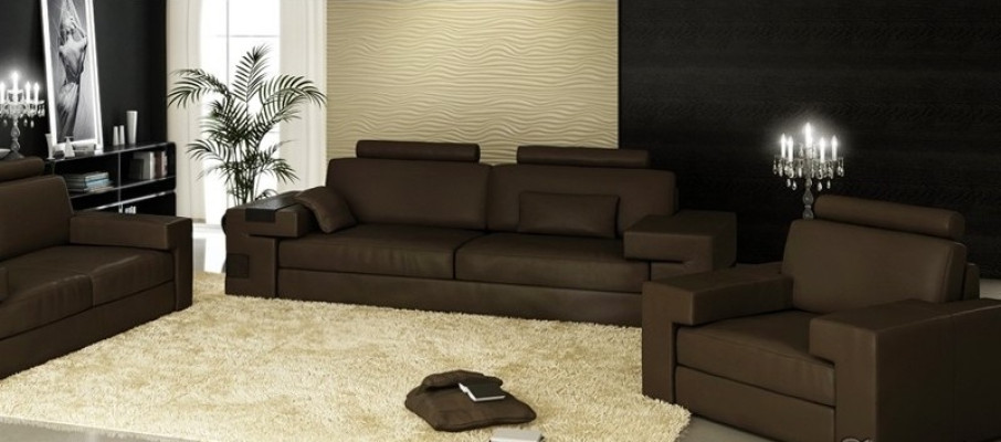 Ledersofa Sofagarnitur 3+2+1 Couch Sitz Polster Sofa Garnitur Set Nassau B