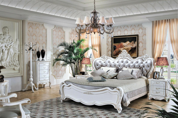 Design Schlafzimmer 5 tlg. Schlafzimmer Komplett Set Bett Nachttisch Kommode Neu