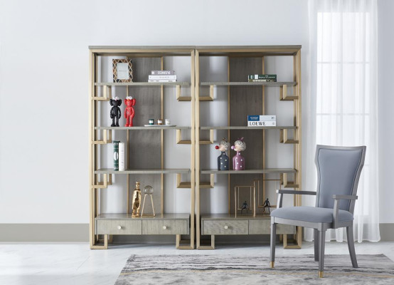 Hochwertige Designer Büro Einrichtung Stil Möbel Tisch Sessel Vitrine 4tlg.