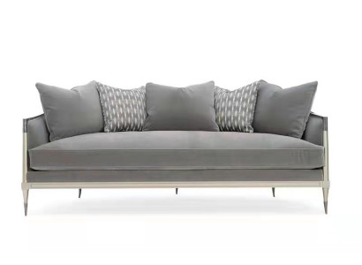 Wohnzimmer Stoff Couch Sofa 3 Sitzer Designer Couchen Couch Grau Textil Polster