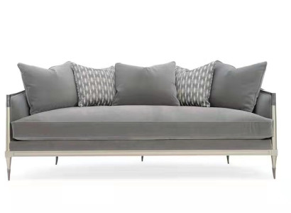 Wohnzimmer Stoff Couch Sofa 3 Sitzer Designer Couchen Couch Grau Textil Polster