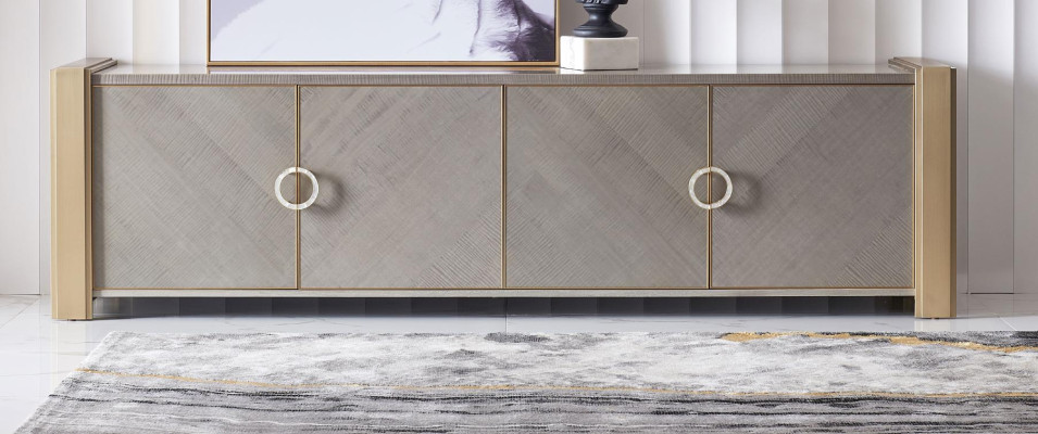 Kommode Designer Anrichte Side Low Board Schrank Deko Wohn Zimmer Regal