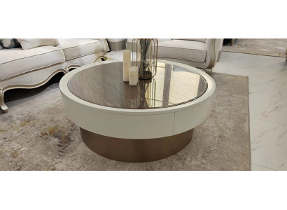 Design Metall Holz Gold Sofa Wohnzimmer Tische Beistell Rund Tisch Couchtisch