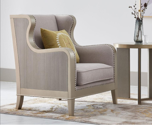 Textil Sessel 1 Sitzer Sofa Polster Sofas Design Luxus Klassische Modern Lehn