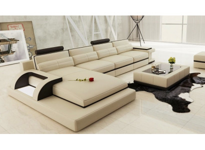 Ecksofa mit USB,Polster Sofa Wohnlandschaft Sitz Eck Garnitur Leder Textil PH115