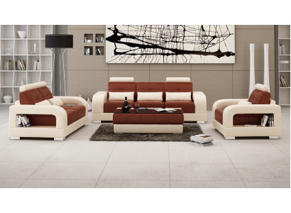 Ledersofa Couch Sofagarnitur 3+2+1 Sitzer Garnitur Design Modern Sofa mit USB