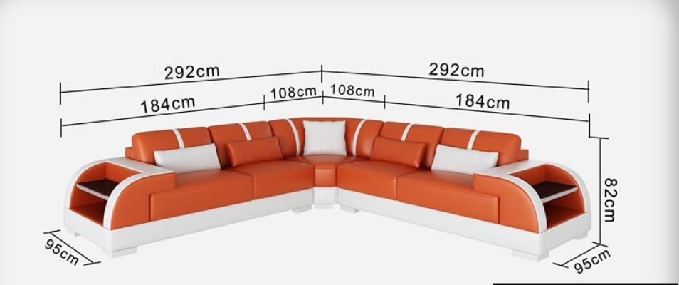 Ledersofa Couch Wohnlandschaft Ecksofa Eck Garnitur Design Modern LED USB Sofa