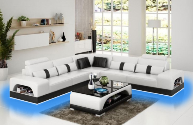 Designer Wohnlandschaft Ecksofa Sofa Couch Big L Form XXL Sitz Garnitur Sandberg