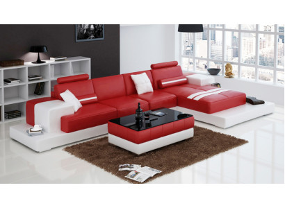 Exklusives Elegantes Ecksofa in L-Form Rotes Design für stilvolle Wohnräume