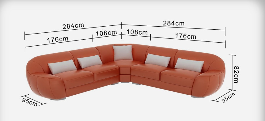 Ledersofa Couch Wohnlandschaft Ecksofa Eck Garnitur Modern Sofa USB Maßfertigung