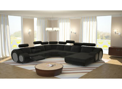 Sofa mit USB Designer Wohnlandschaft U-Form Couch Ecksofa Polster Garnitur Neu