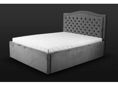 Graues Chesterfield-Bett Klassisches Schlafzimmermöbel-Design Eleganter Stoff