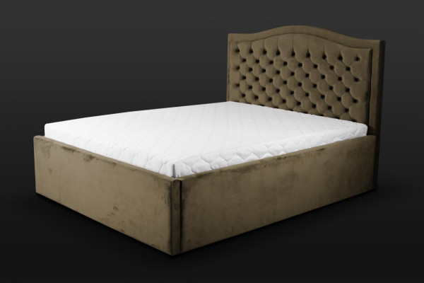 Grünes Chesterfield Bett Klassisches Schlafzimmermöbel Design Eleganter Stoff