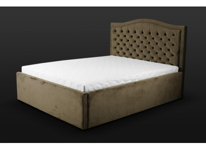 Grünes Chesterfield Bett Klassisches Schlafzimmermöbel Design Eleganter Stoff