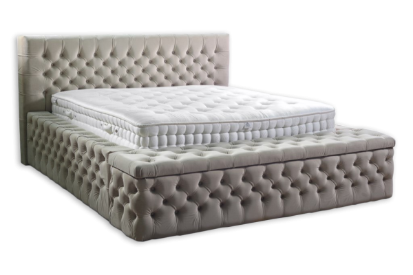 Chesterfield Doppel Hotel Betten Schlaf Zimmer Leder Modern Bett Polster