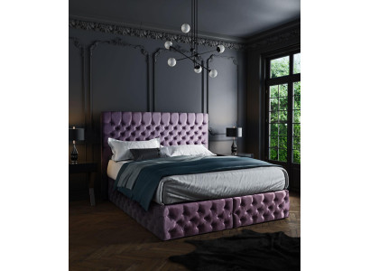 Schlafzimmer Bett Betten Polster Doppel Ehe Hotel Luxus Leder Moderne