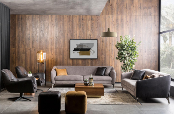 Sofa 3 Sitz Couch Polster Sofas Couchen Wohnzimmer Design Textil Stoff