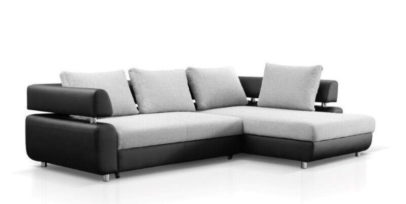 Ecksofa Wohnlandschaft + Bettfunktion Sofa Ecksofa Couch Ecke Polster Garnitur