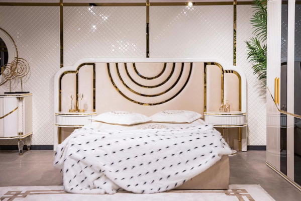 Modern Schlafzimmer Set Bett + 2x Nachttische Design Möbel 3 tlg. Neu