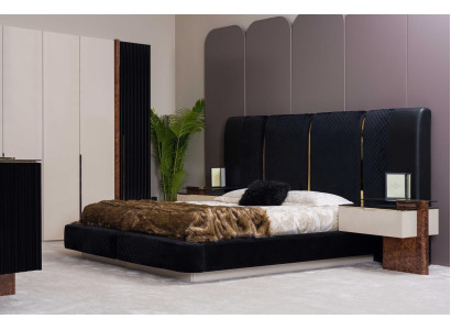 Modern Schlafzimmer Set Bett 2x Nachttische Design Möbel 3 tlg