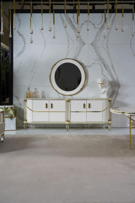 Luxus Esszimmer Set Esstisch + 6x Stühle + Anrichte Essgruppen Sideboard 8 tlg