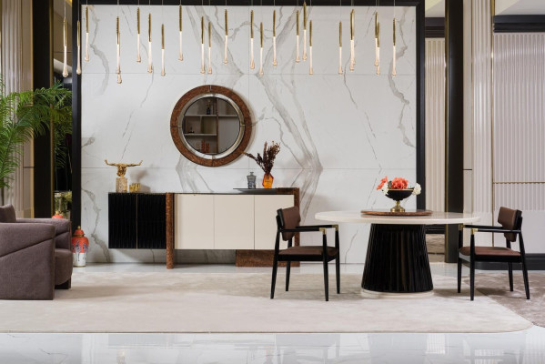 Esszimmer Set 4x Stühle Esstisch Set Esszimmer Designer Holz Stühle Garnitur