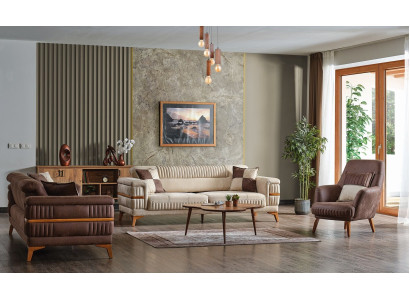 Designer Sofagarnitur 3+3+1 Sitzer Couch Polster Sitzgarnitur Set Luxus Neu