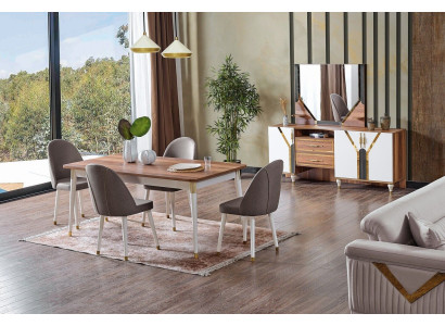 Luxuriöse Esszimmer Set Esstisch + 6x Stühle + Sideboard Neu Set 8 tlg
