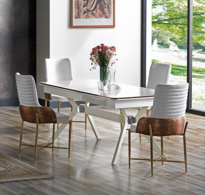 Garnitur Esszimmer Stuhl Set 6x Stühle+Esstisch Luxus Möbel Gruppe Garnitur Neu