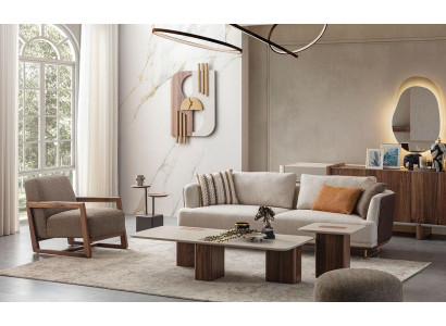 Luxus Sofagarnitur Set Wohnzimmer Sofagarnitur 3+1 Couchtisch Beistelltisch