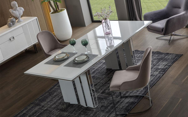 Esszimmer Set Luxus 6x Stühle+Esstisch Essgruppe Garnitur Lehnstühle Neu Modern