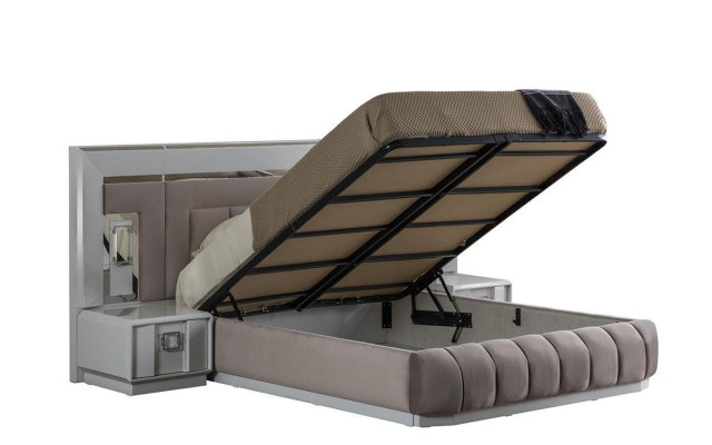 Schlafzimmer Set Luxus Komplettes Bett 2x Nachttisch Modern Möbel 3tlg Neu