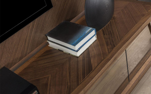 Wohnwänd Wand Holz Modern Stil Regal Wohnzimmer Möbel Schrank RTV mit TV Rahmen