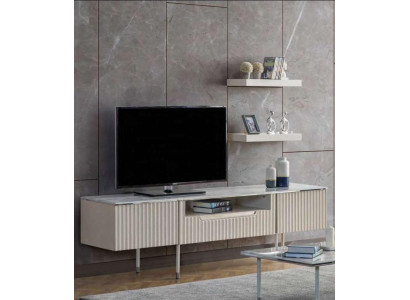 Rtv mit 2x Regale Lowboard Sideboard Tisch Wohnzimmer Modern Holz Design