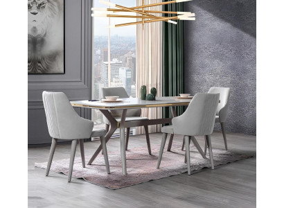 Modern Esstisch 6x Stühle Designer Luxus Esszimmer Möbel Holz Essgruppe