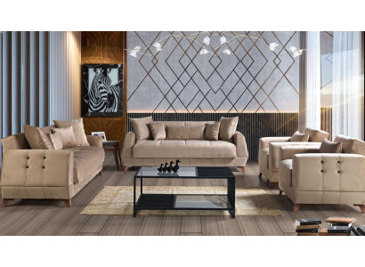Sofagarnitur 3+2+1+1 Sitzer Sofa Komplett Set Relax Sessel 4tlg.