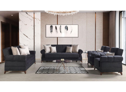 Sofagarnitur 3+2+1+1 Sitzer Textil Modern Komplett 2x Sessel Sofa 3 Sitzer Luxus