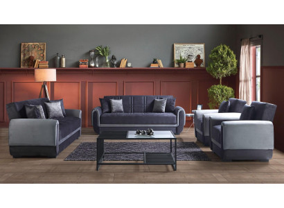 Sofagarnitur 3+2+1+1 Sitzer Textil Modern Komplett Sessel Sofa 3 Sitzer Luxus 3