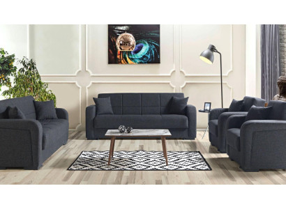Sofagarnitur 3+2+1+1 Sitzer Textil Modern Komplett 2x Sessel Sofa 3 Sitzer Luxus 1