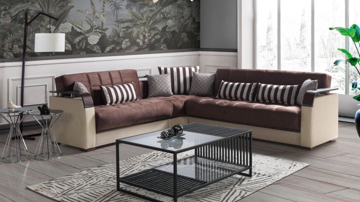 Ecksofa Wohnlandschaft Beige L-Form Sofa Wohnzimmer Ecksofas Luxus 315 x 245