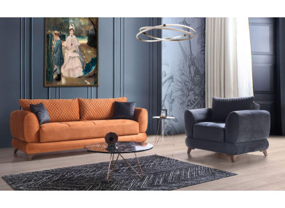 Klassisch Sofagarnitur 3+1 Sitzer Sofa 32er Komplett Set Relax Sessel 2tlg. Neu