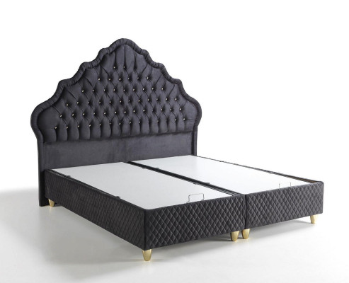 Bett Design Betten Luxus Schwarz Polster Schlafzimmer Möbel Chesterfield