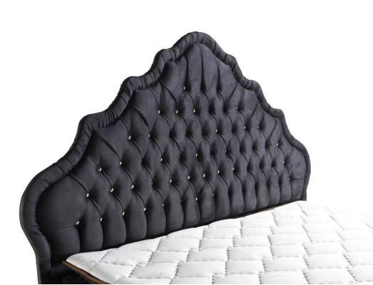 Bett Design Betten Luxus Schwarz Polster Schlafzimmer Möbel Chesterfield