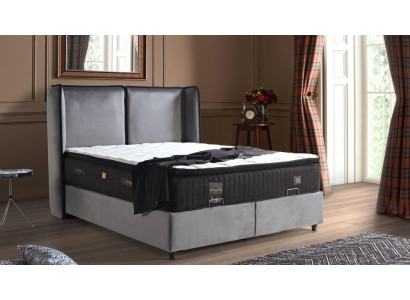 Bett Design Betten Luxus Boxspring Polster Schlafzimmer Möbel Neu Modern Silber