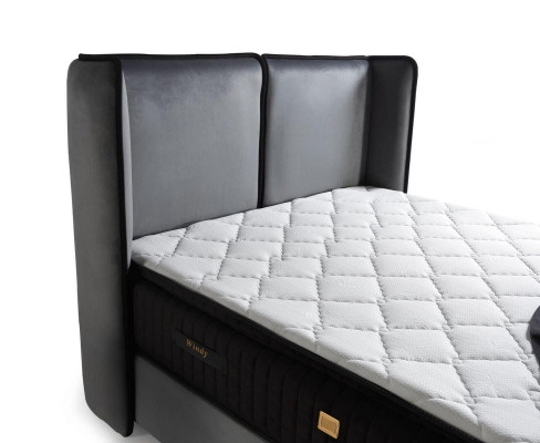 Bett Design Betten Luxus Boxspring Polster Schlafzimmer Möbel Neu Modern Silber