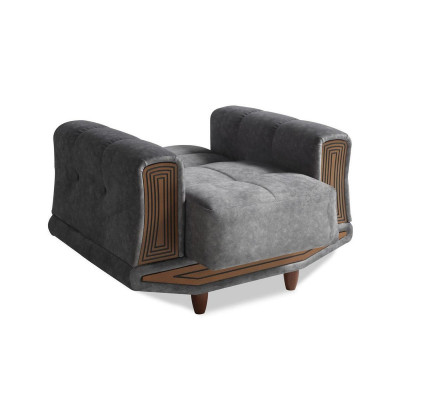 Sofagarnitur 3+2+1+1 Sitzer Textil Holz Sofa 3 Sitzer Modern Sessel Komplett Set