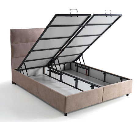 Bett Design Betten Luxus Beige Polster Schlafzimmer Möbel Doppelbetten 160x200